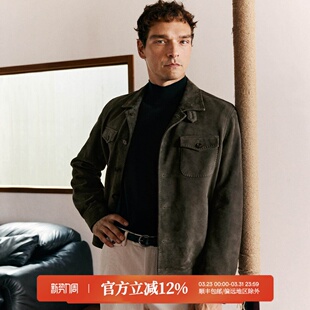 翻领皮衣外套 意式 拱针工艺男士 高端新西兰反绒羊皮 DAL127 绅士