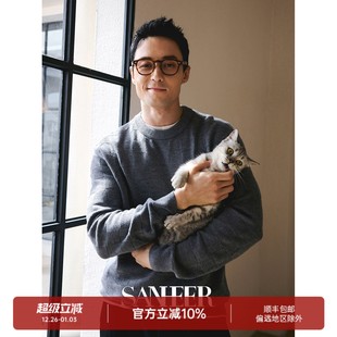 棋盘格提花圆领毛衣 蓬松保暖塔斯马尼亚羊毛 DAZ772 极简都市