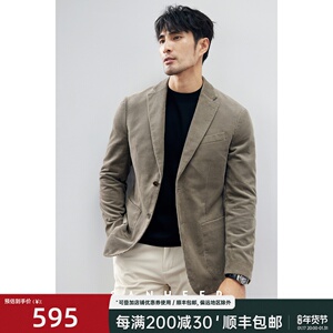 法式绅士 进口棉质灯芯绒面料 秋冬男士修身休闲西服外套 DAS214