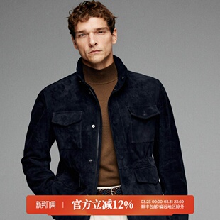 灯芯绒纹理 皮衣外套 新西兰绵羊皮 猎装 DAL130 男士 重磅高端