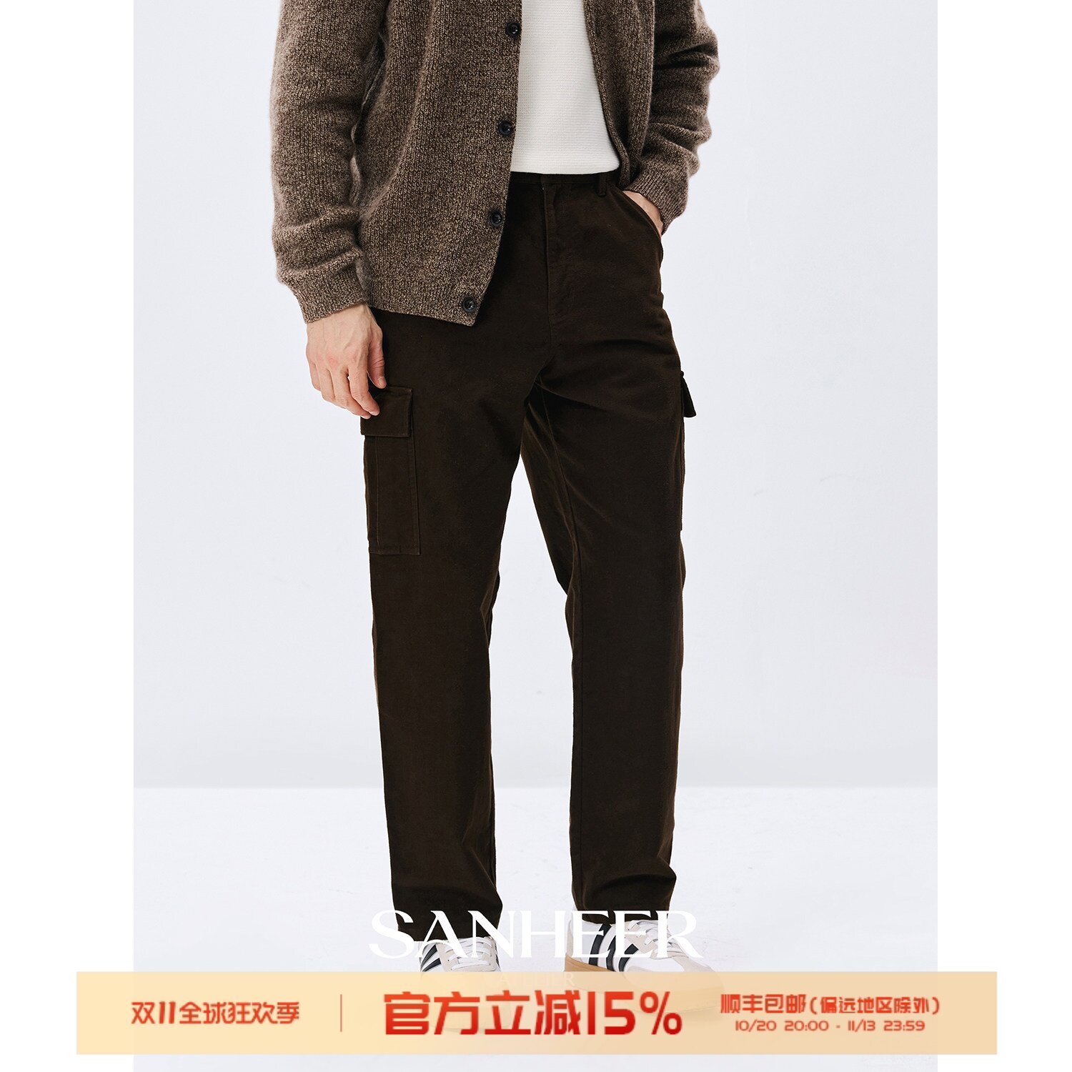 【自由随性】亲肤细腻保暖磨毛棉质 秋冬季直筒工装休闲裤 DBL158