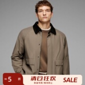 英伦复古绅士 DAC102 棉衣外套 宾霸铜氨里衬 拼灯芯绒翻领插肩袖