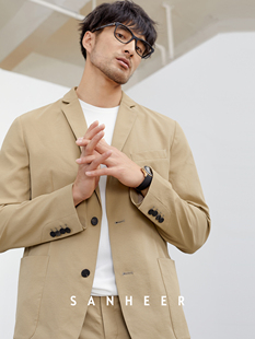 外套 商务通勤 休闲西装 防晒易打理男士 DAS206 斜纹强捻棉麻面料