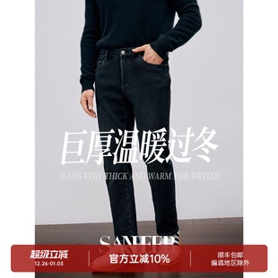 直筒牛仔长裤 舒适弹力修身 DBJ373 防寒BI入雪尼尔底加厚面料 冬季