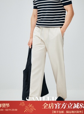 【意式松弛】丝光亚麻长绒棉面料 舒适自然透气直筒休闲裤 DBL116
