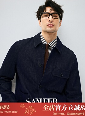 【雅致绅士】不易落色莱赛尔棉面料 巴恩风原色款牛仔夹克 DAJ407