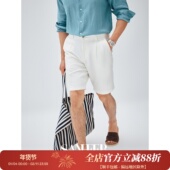 宽松舒适双褶休闲五分裤 DBL113 高端亚麻棉混纺 夏季 意式 绅装