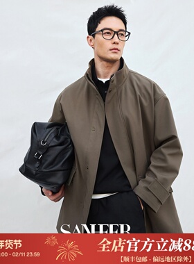 【都市隐行者】防风抗皱易打理 2025秋冬廓形立领风衣外套 DAF215