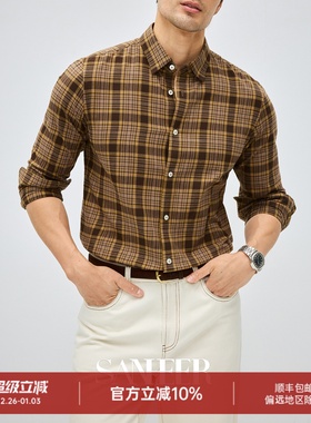 【獨家色彩】日本进口格纹长绒棉磨毛面料 秋冬季长袖衬衫 DAH458