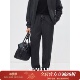 极简极奢 高档厚款 羊毛羊绒混纺 松紧腰直筒针织休闲裤 DBL131