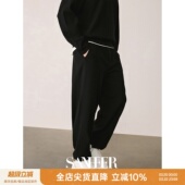 宽松直筒针织休闲裤 舒适莱赛尔混纺四平横机 DBL141 简约松弛