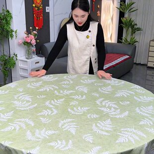 2026新款圆形餐桌布防水防油防烫免洗茶几桌布家用饭店加厚爆款