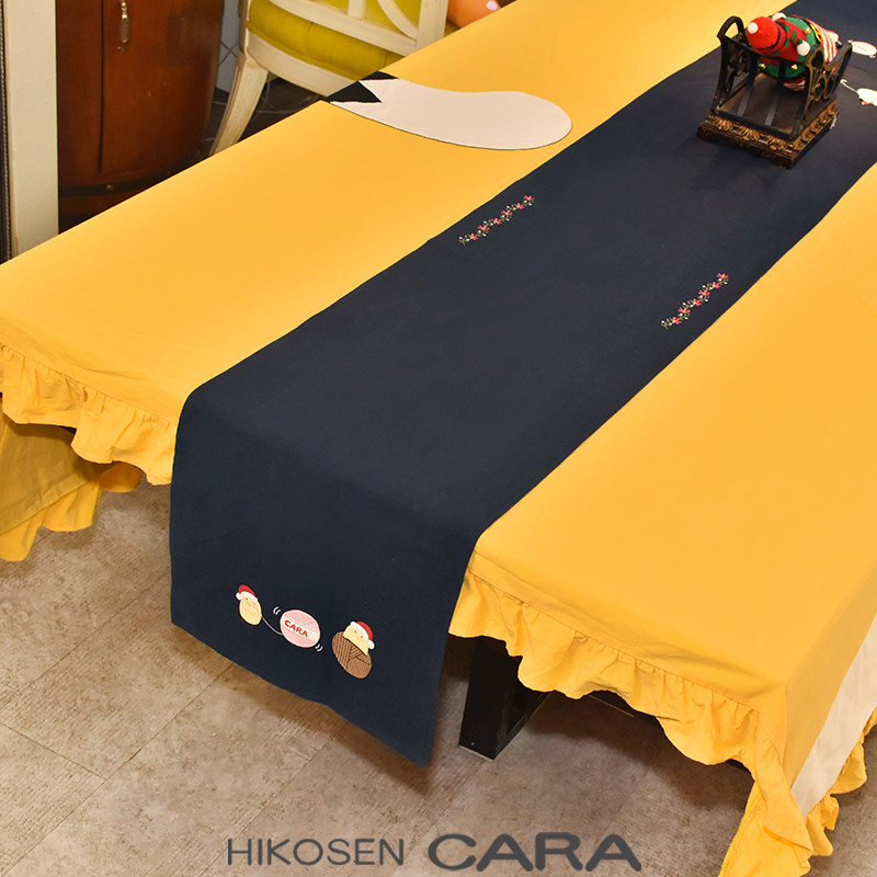 HIKOSEN CARA卡拉猫日系刺绣动漫围巾围脖长方形多用途桌旗桌布