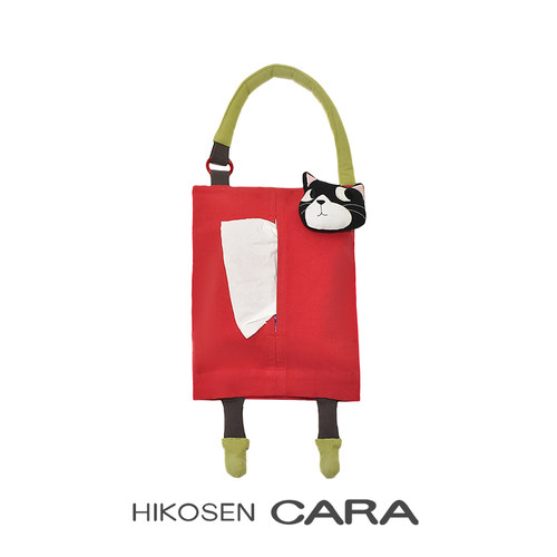 HIKOSEN CARA卡拉猫挂墙纸巾袋可爱猫咪创意家居挂壁抽纸收纳袋