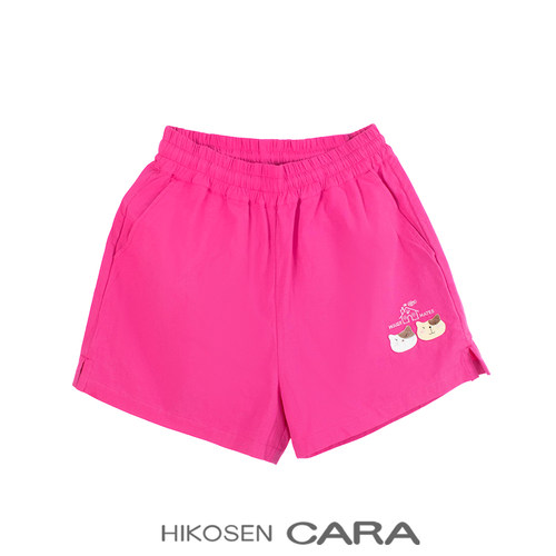 HIKOSEN CARA卡拉猫纯棉卡通刺绣宽松休闲短裤夏季百搭舒适运动裤