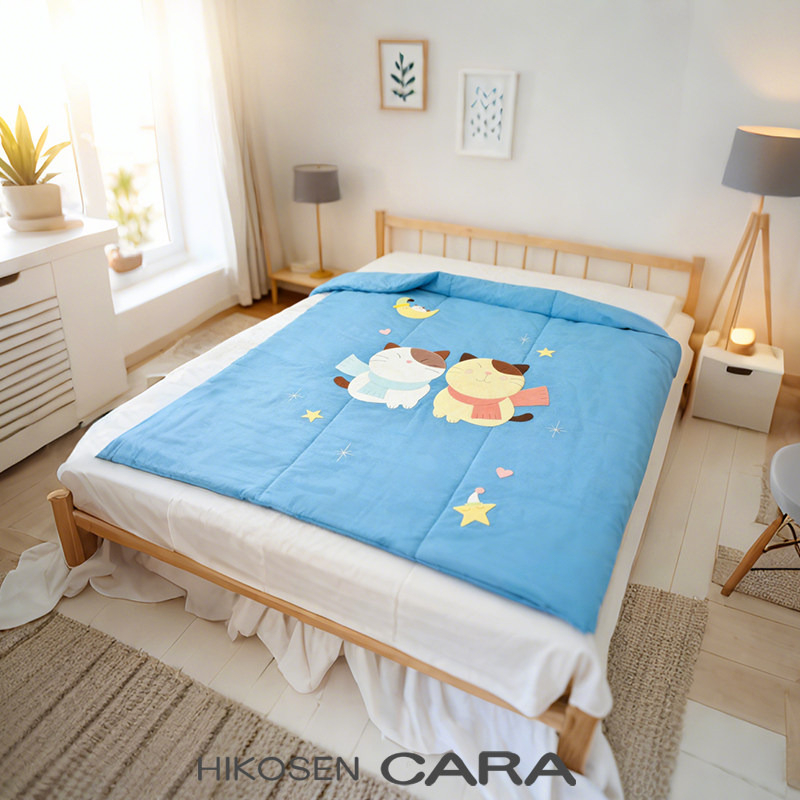 HIKOSEN CARA卡拉猫卡通儿童棉花被猫咪图案保暖被子四季通用床品
