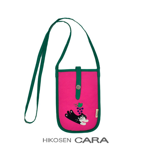 HIKOSEN CARA卡拉猫日系卡通猫咪帆布斜挎手机包女挂脖单肩小包