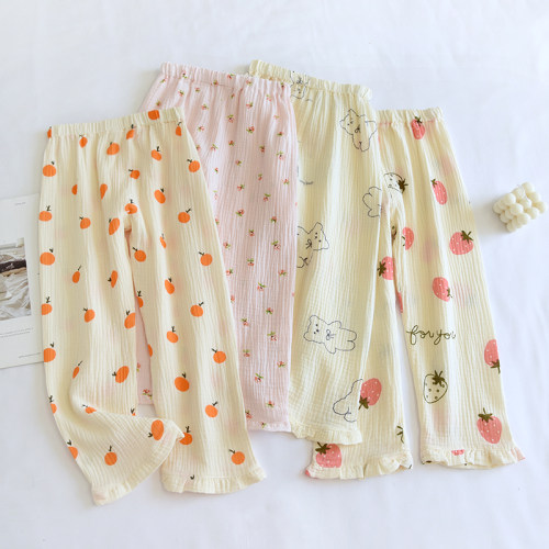 纯棉纱布轻薄透气防蚊裤