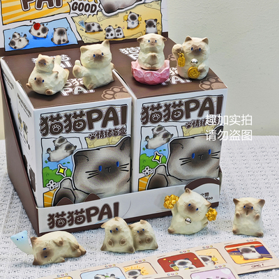 正版可爱猫猫PAI情绪盲盒公仔