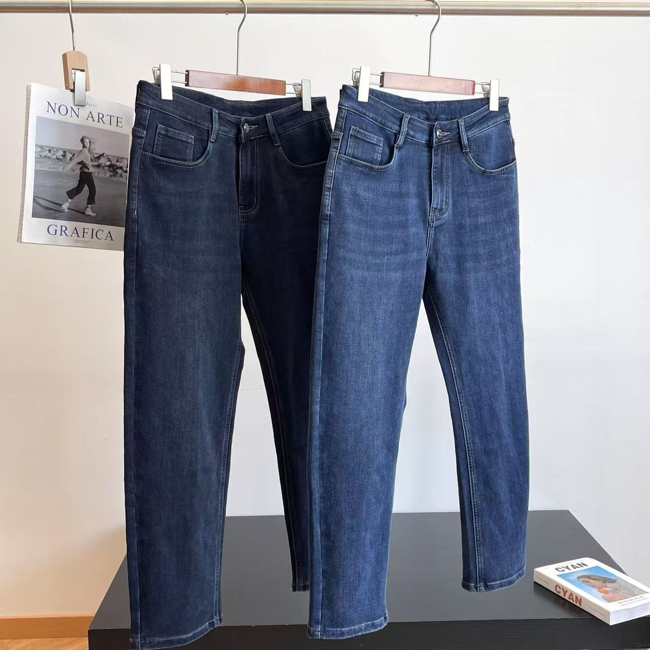 巨舒服！重磅的软牛仔！外贸男装工厂尾货早秋直筒休闲牛仔裤长裤