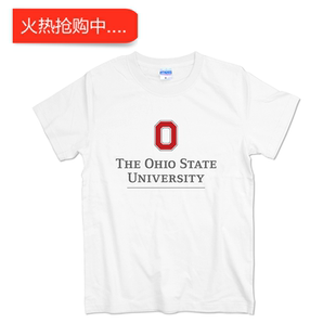 俄亥俄州立大学校服T恤短袖男女球衣纯棉圆领字母印花T恤班服定制