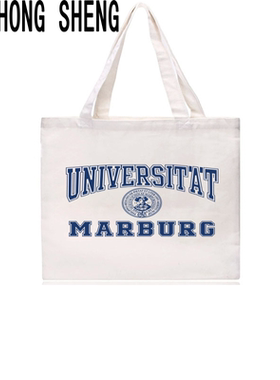 Marburg马尔堡大学简约帆布手提袋通勤学生拎书包设计耐用
