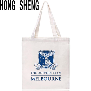 墨尔本大学帆布包留学纪念品MelbourneU单肩手提环保袋有