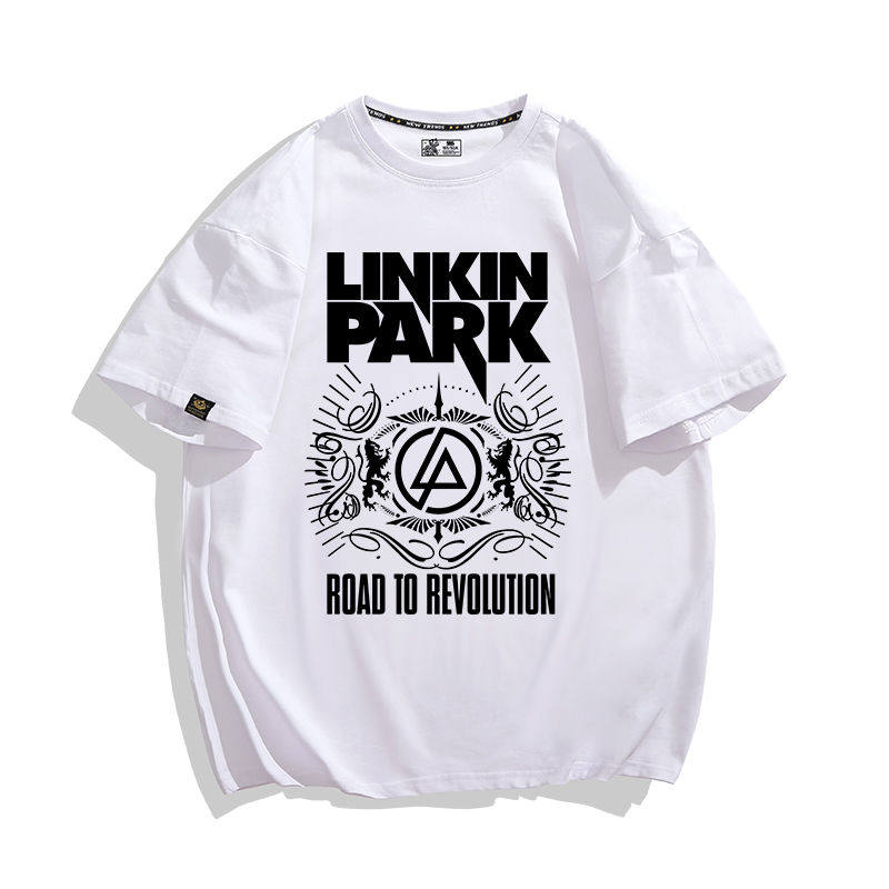 林肯公园LinkinPark周边T恤美国摇滚乐队宽松纯棉短袖衣服情侣装