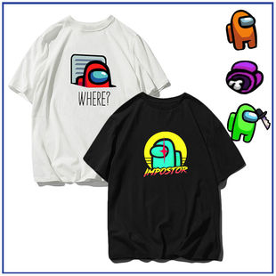 among us纯棉有内鬼steam游戏周边潮短袖T恤大码宽松透气半袖t恤