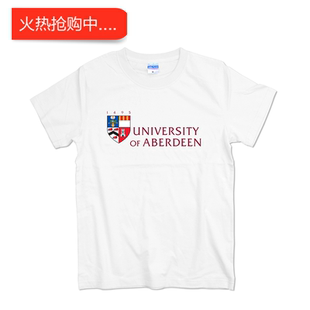 ABDN英国阿伯丁大学纪念品T恤短袖夏季男纯棉圆领学生上衣T恤衫