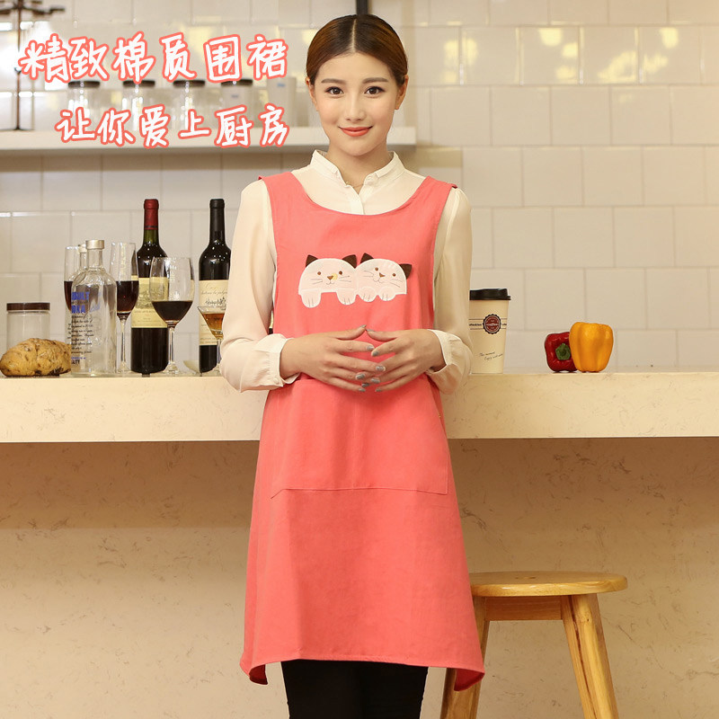韩版时尚可爱猫餐厅纯棉工作服厨房女防油定制成人做饭围裙包邮|msdalam kategori keluarga/Alat Pembersihan peribadi, kerja-kerja rumah/Floor peralatan pembersihan, apron - dari Buy2taobao.com untuk memberikan perkhidmatan ejen Taobao profesional membeli