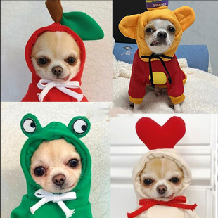 幼犬小狗狗衣服带牵引扣护肚子冬天穿的吉娃娃专用狗狗衣服小体幼