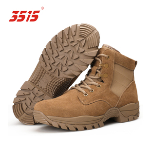 男鞋 3515棕色中帮沙漠靴春秋运动休闲透气耐磨户外徒步鞋 加绒棉鞋