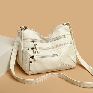 软皮小包2023新款单肩斜挎包多层妈妈包高档时尚百搭多口袋奶奶包