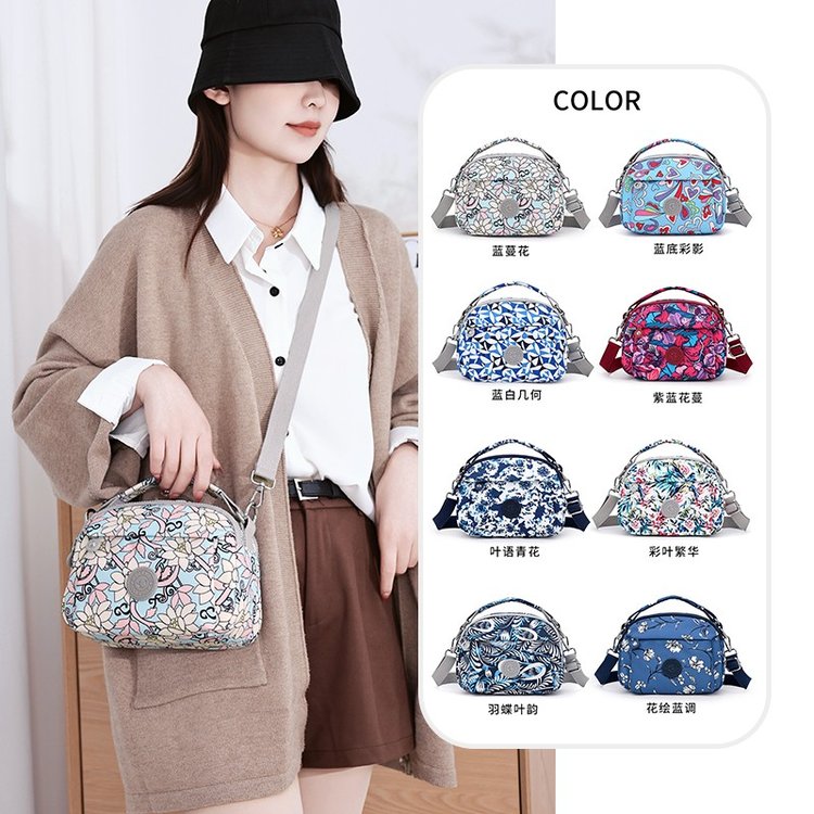 潮流多隔层便携式斜挎包百搭尼龙包体闲多口袋布包手提单肩女包包