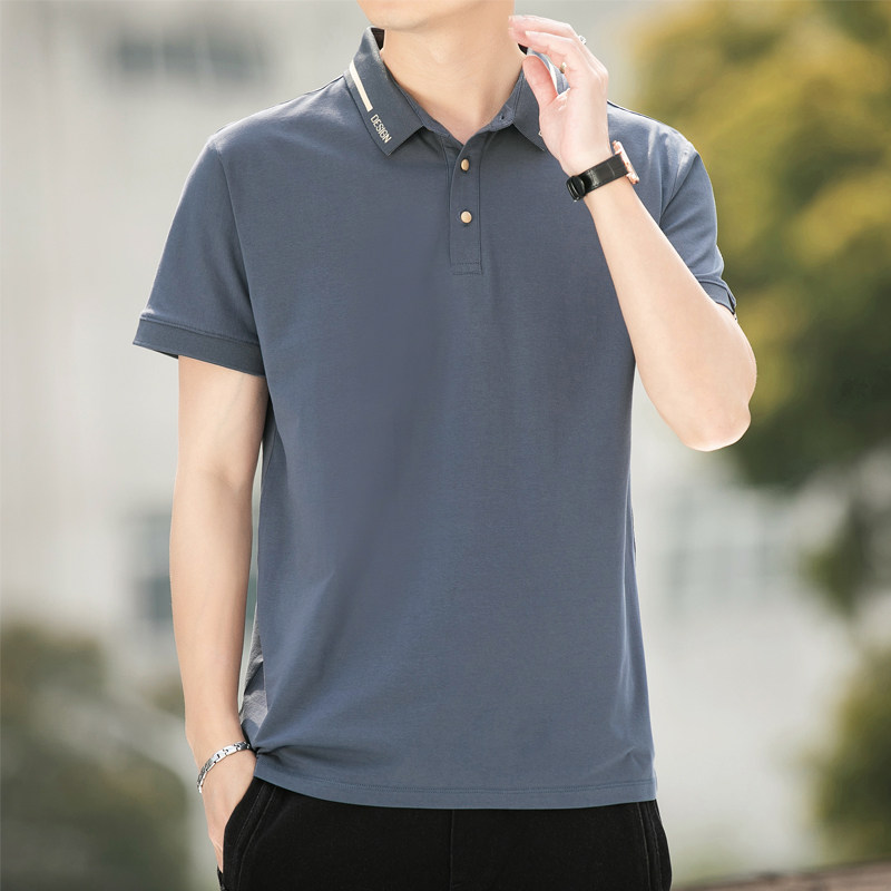 夏季新品翻领短袖T恤商务休闲简约舒适百搭polo上衣男215P33,男装T恤,电商B226-2（原B217-2）
