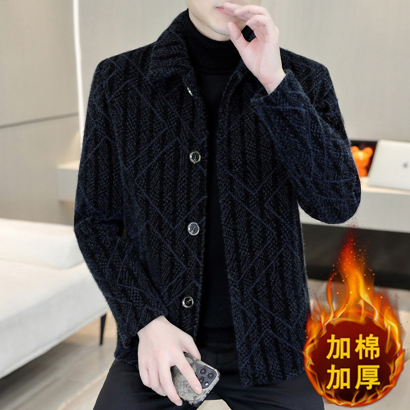 抖音直播韩版修身毛呢大衣短款加棉夹克外套上衣男A75P140,男装夹克,电商B226-2（原B217-2）