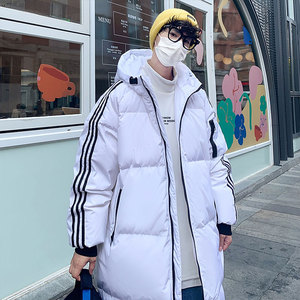 现货主推休闲连帽中长款百搭羽绒服外套男YR2162P150,天蓝色的羽绒服搭配裙子图片