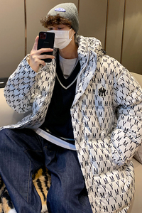 2025新款青少年大码港风休闲宽松连帽加厚羽绒服上衣男YR2186P145图片
