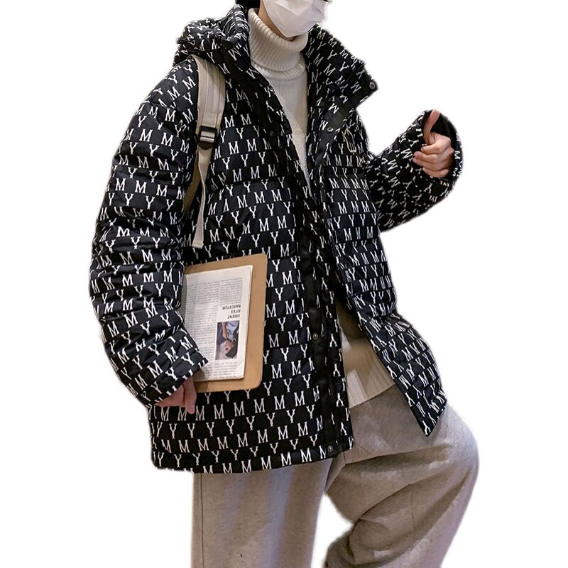 火青少年大码港风宽松连帽加厚羽绒服上衣男YR2186P145,男装羽绒服,电商B226-2（原B217-2）