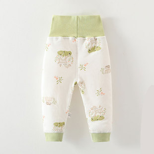 3岁纯棉无骨高腰护肚裤 婴幼儿秋冬薄棉裤 夹棉保暖男女宝宝6个月1