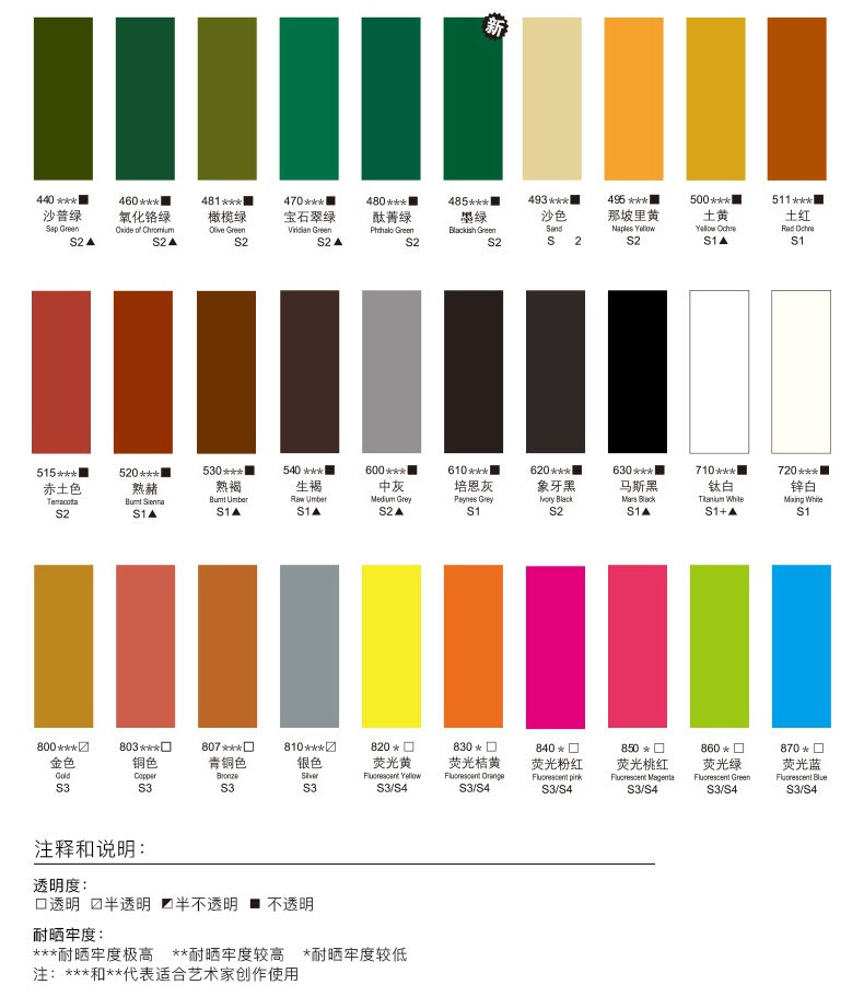 丙烯颜料300ml画家专用金色丙烯颜料