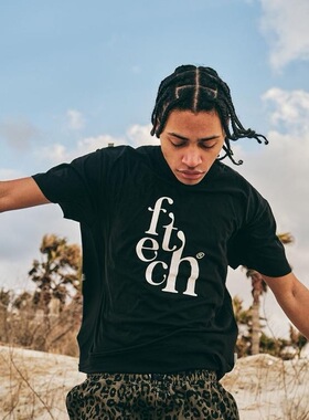 韩国设计师 FETCH23年夏季新款 经典logo印花圆领短袖T恤