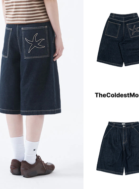 25夏 THE COLDEST MOMENT 海星刺绣口袋五分裤休闲运动裤牛仔短裤