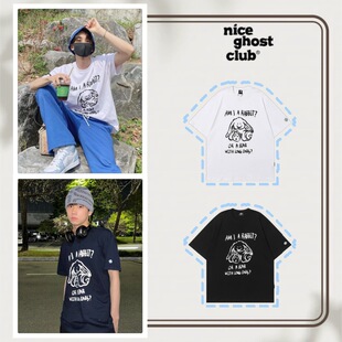 韩国小众潮牌NGC大耳兔子短袖 男女夏天宽松T恤尹净汉同款