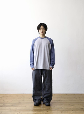 25秋 THE COLDEST MOMENT mini logo刺绣海星撞色插肩长袖圆领T恤