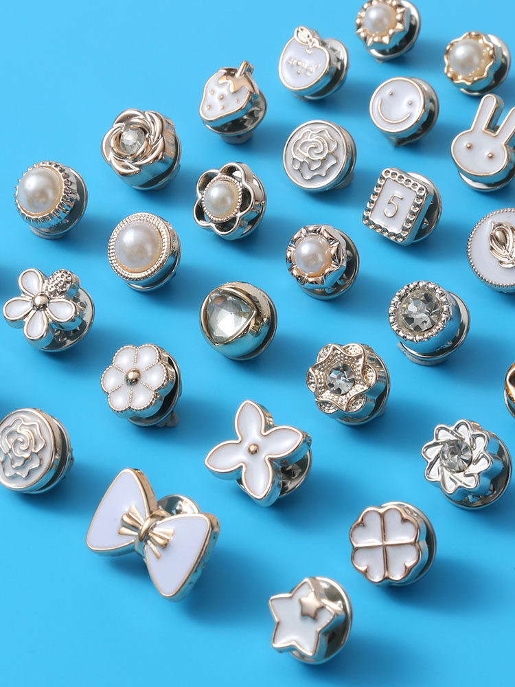 솔기가 없는 단추 여성용 숨겨진 단추 노출 방지 셔츠 가디건 탈부착 가능한 투명 스냅 단추 다용도 진주 스터드 단추