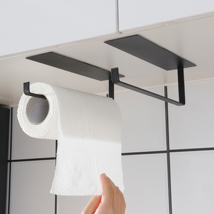 厨房纸巾架免打孔橱柜卷纸架置物架厨房用纸巾保鲜膜抹布收纳挂架