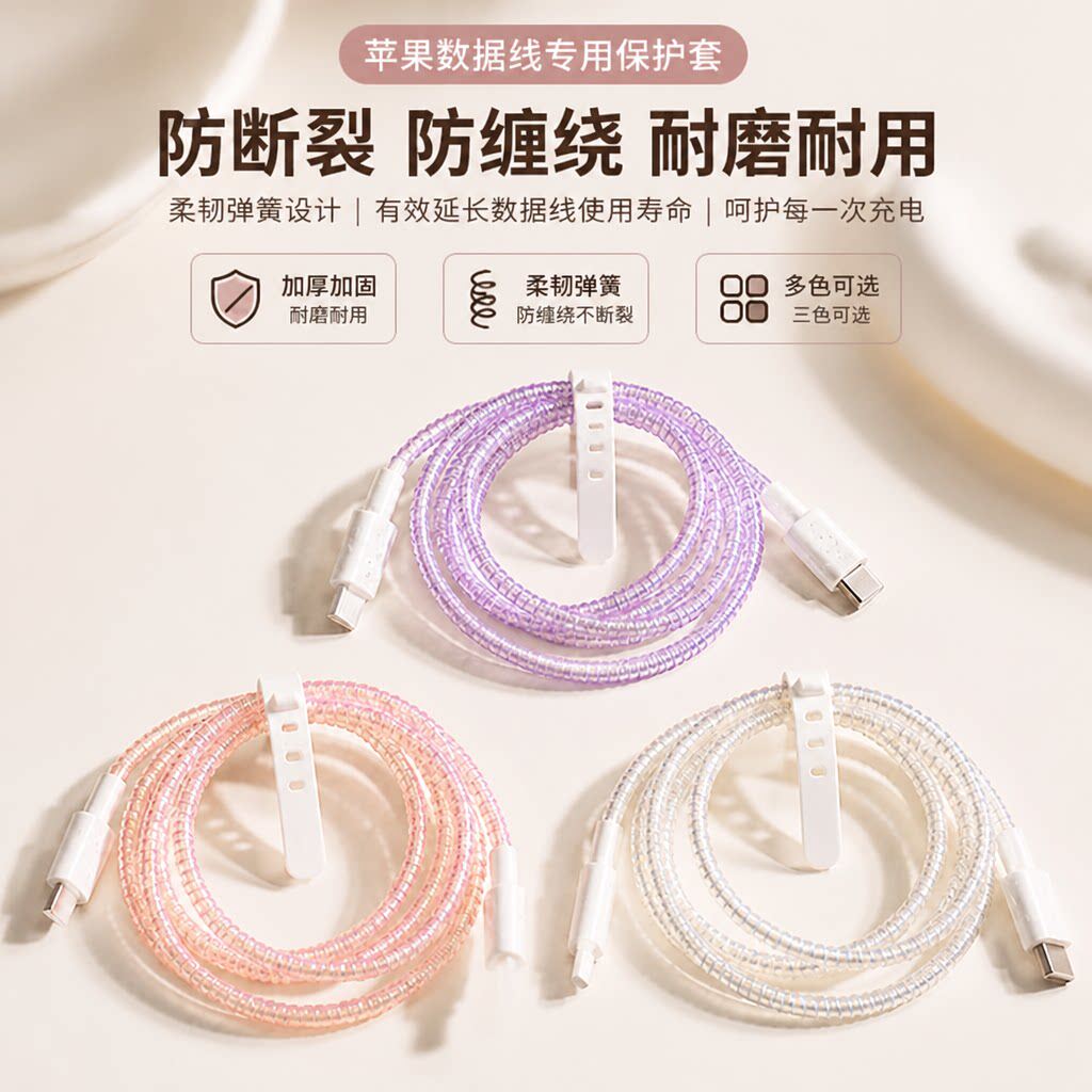 数据线保护绳适用苹果14华为vivo