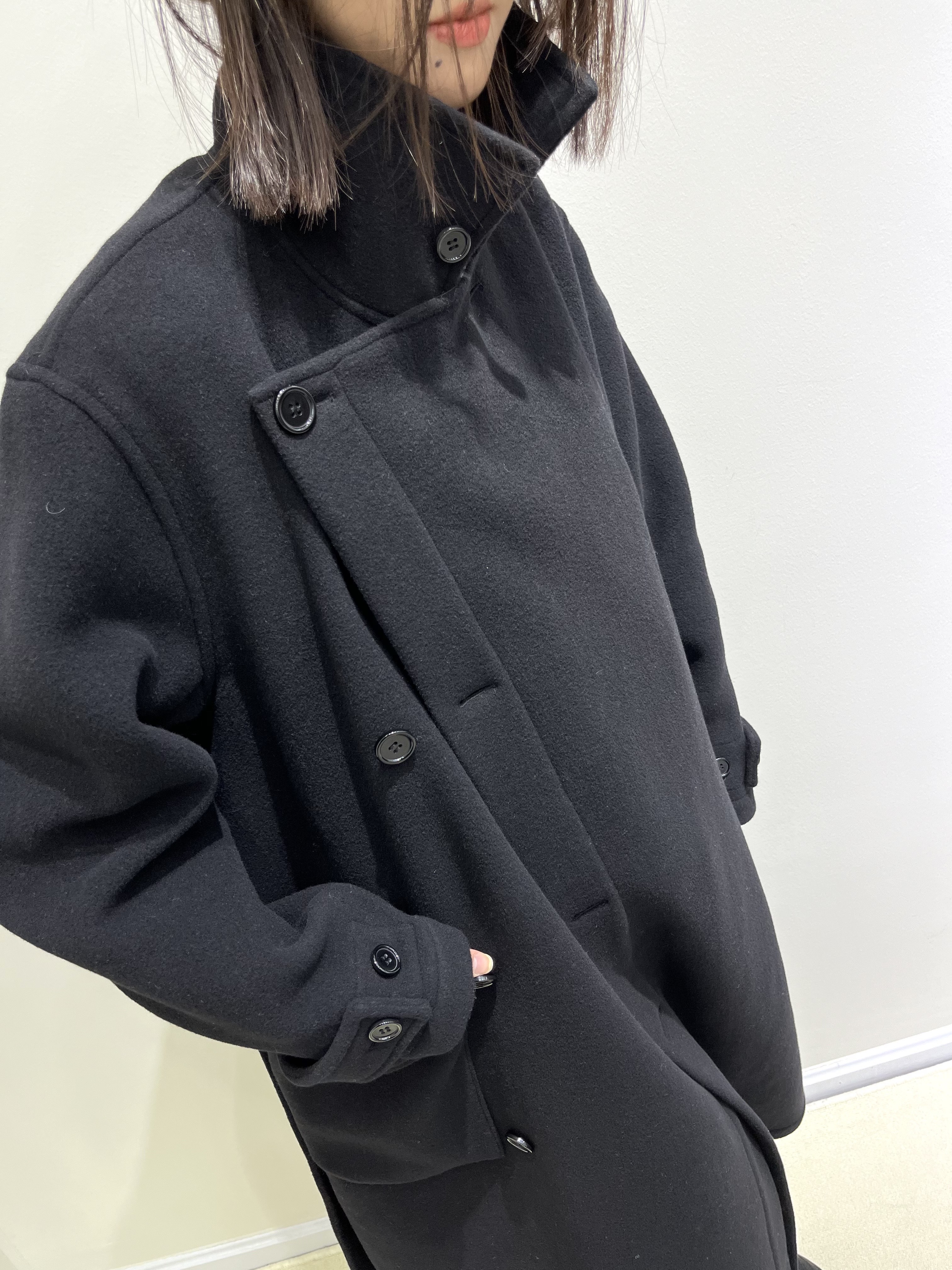 UNDEFINED GIRL无性别穿搭浴袍款双面羊毛大衣10%山羊绒毛呢外套